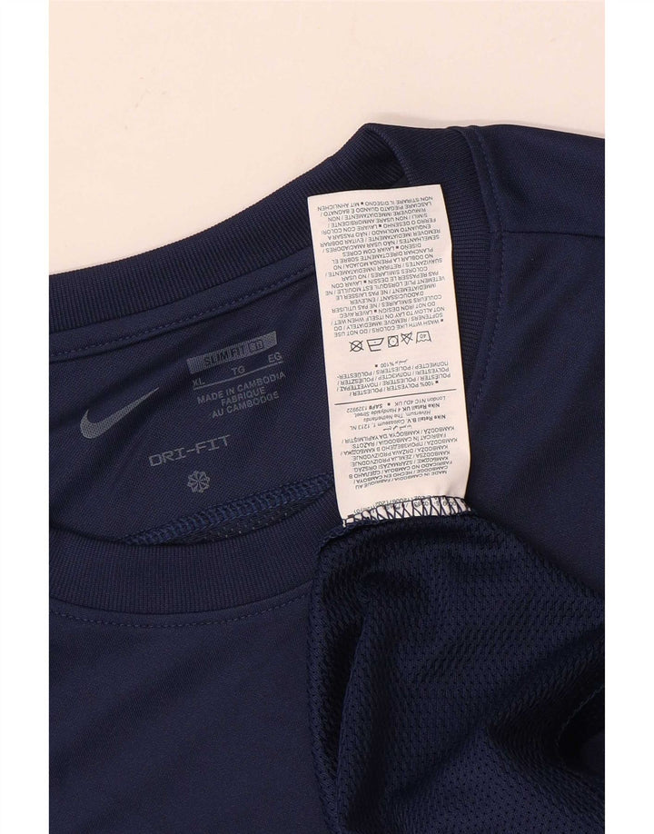 Nike Dri Fit Slim Fit Haut à manches longues XL Bleu marine Polyester