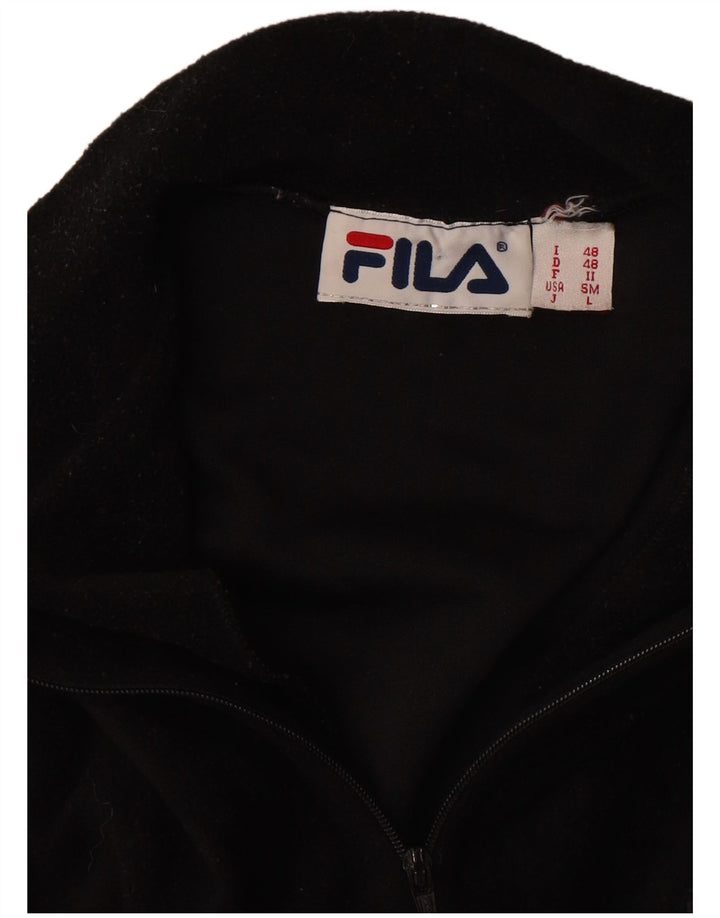 FILA Pull polaire à col zippé pour homme IT 48 Noir moyen