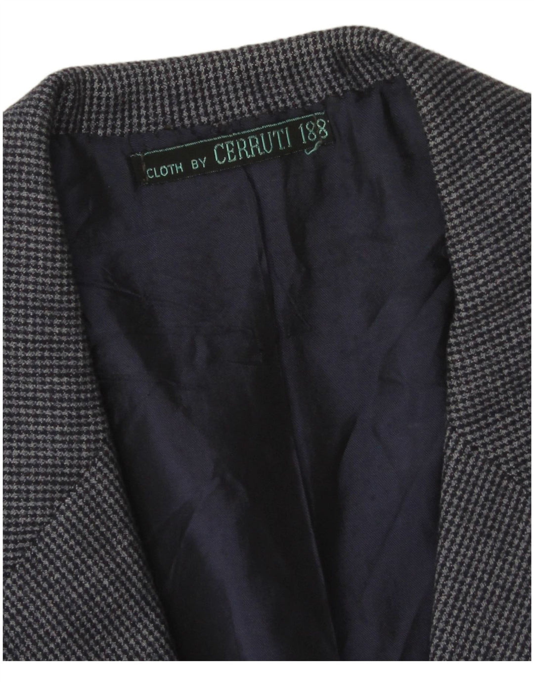Cerruti 1881 Veste blazer à 2 boutons pour homme UK 38 Bleu marine moyen à carreaux
