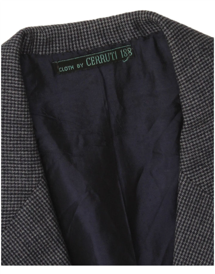Cerruti 1881 Veste blazer à 2 boutons pour homme UK 38 Bleu marine moyen à carreaux