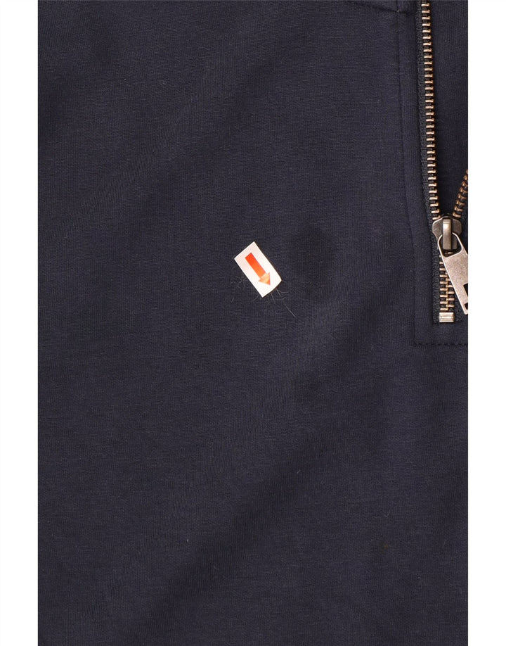 Ted Baker Sweat-shirt à col zippé pour homme Taille 3 Bleu marine moyen Coton