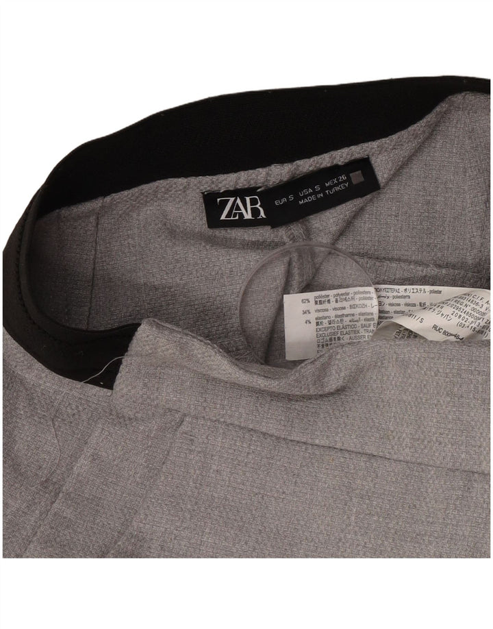 Pantalon de costume slim femme Zara Petit W26 L28 Gris Polyester