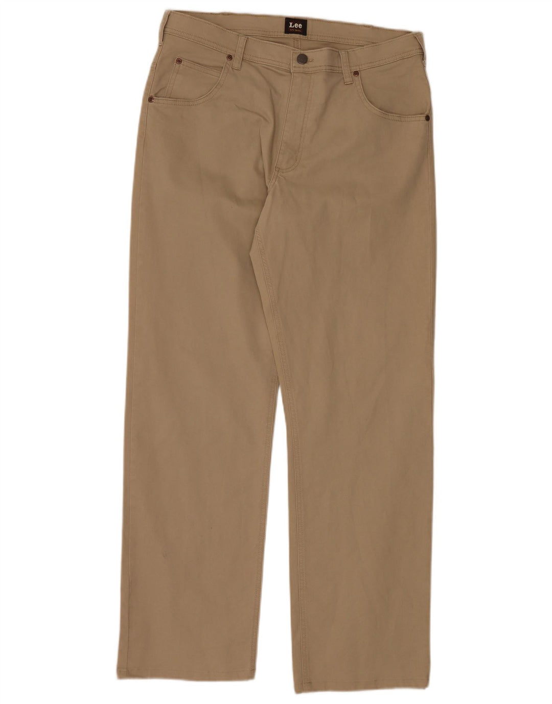 LEE Pantalon décontracté droit Brooklyn pour homme W34 L34 Beige Coton