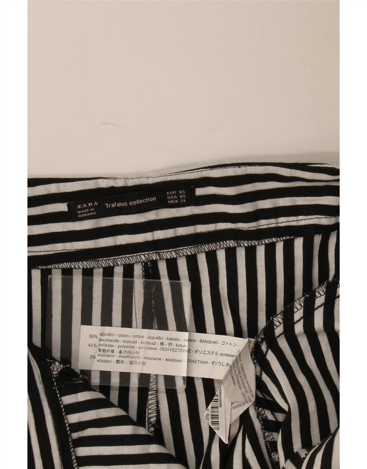 Zara Femme Jupe-short UK 4 XS Coton Rayé Noir