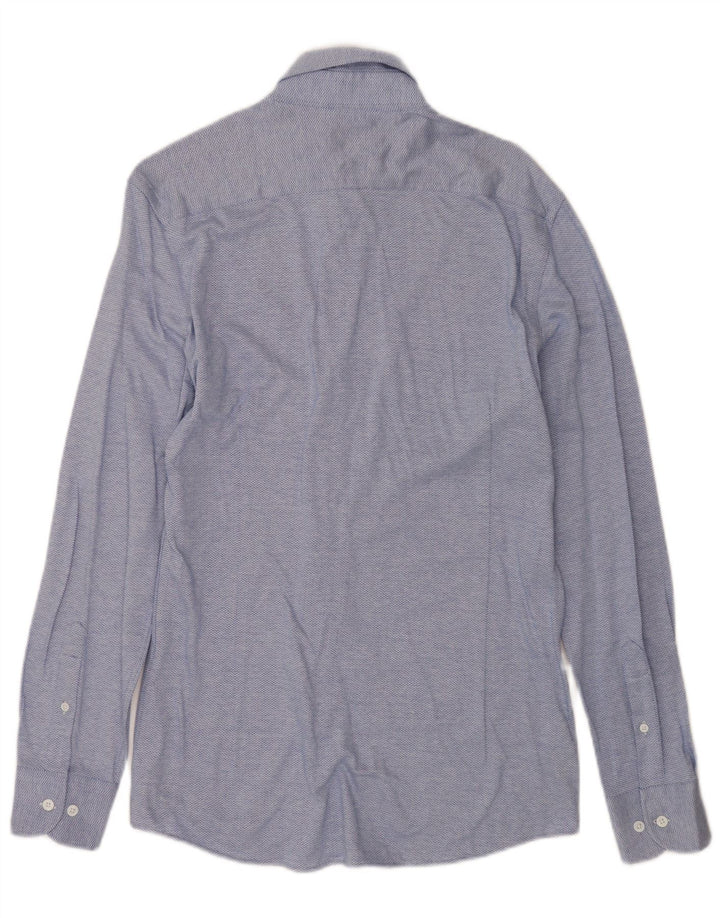 Massimo Dutti Chemise Homme Bleu Moyen Chevron Coton