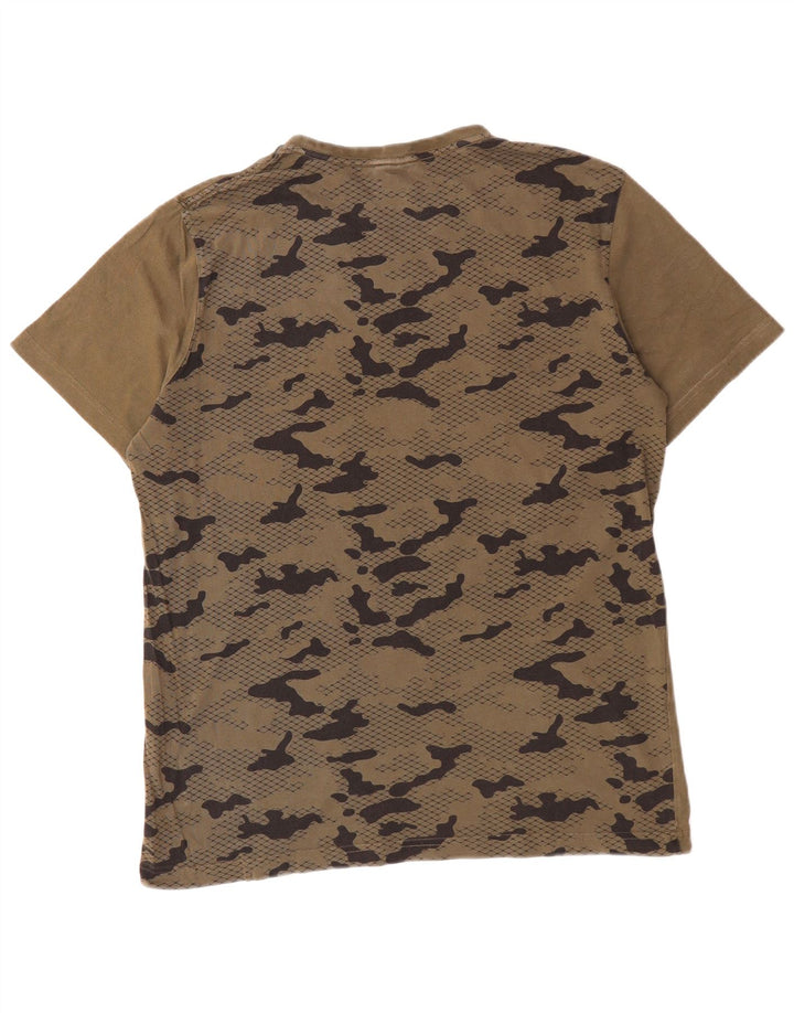 PUMA T-shirt graphique pour hommes, grand, kaki, camouflage, coton