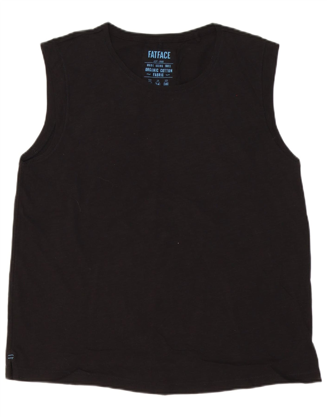 Fat Face Débardeur Femme UK 14 Grand Coton Noir