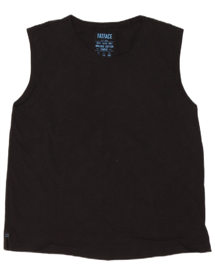 Fat Face Débardeur Femme UK 14 Grand Coton Noir