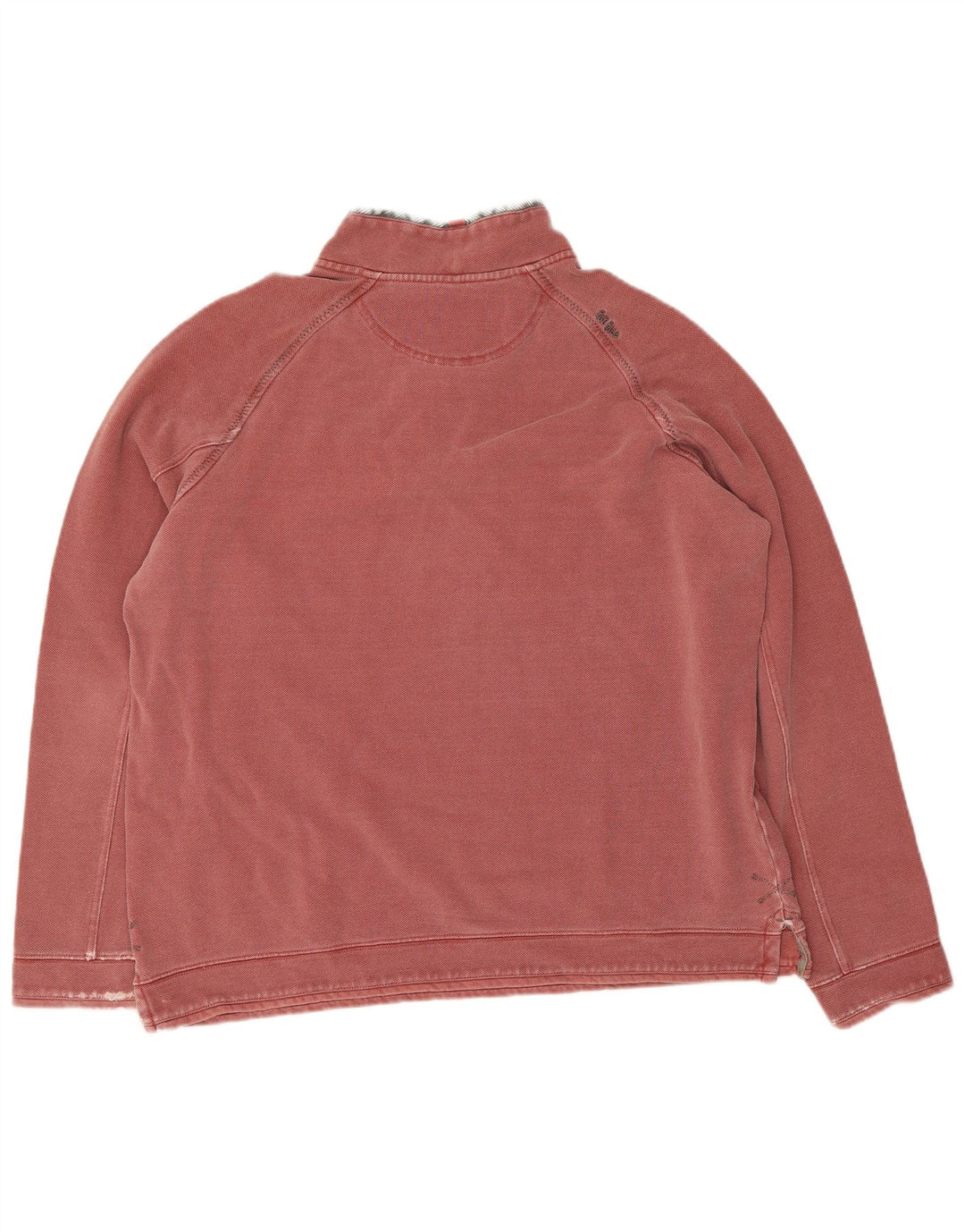 Fat Face Sweat-shirt à col zippé pour homme en coton rose Taille L