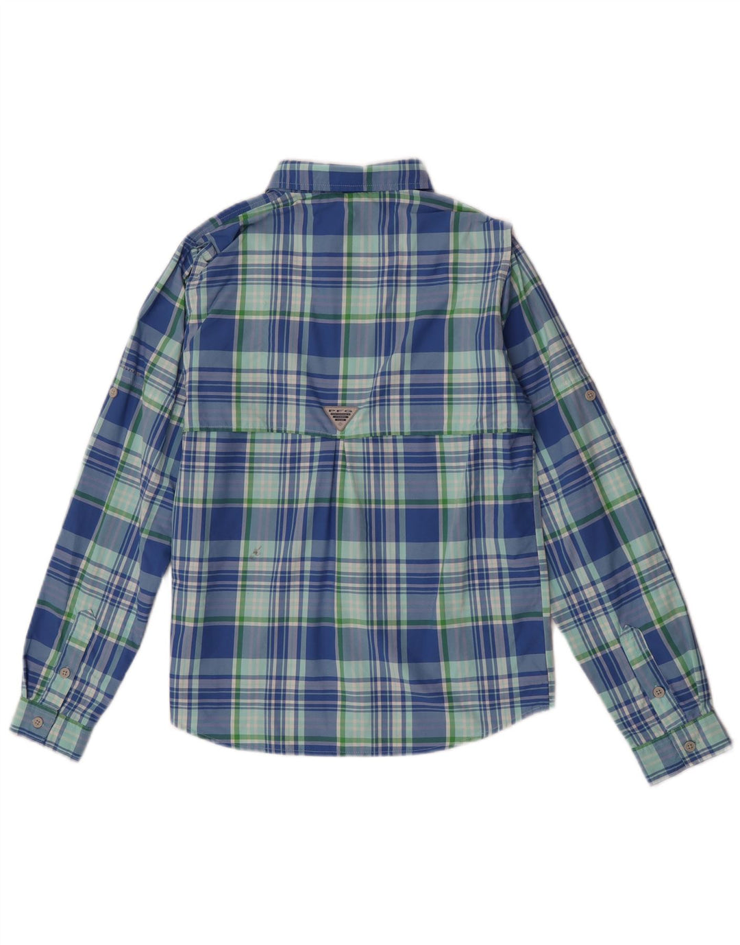 Columbia Chemise Garçon 11-12 ans Grand Carreau Bleu Nylon