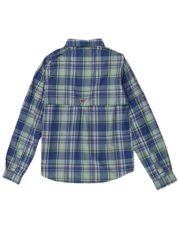 Columbia Chemise Garçon 11-12 ans Grand Carreau Bleu Nylon
