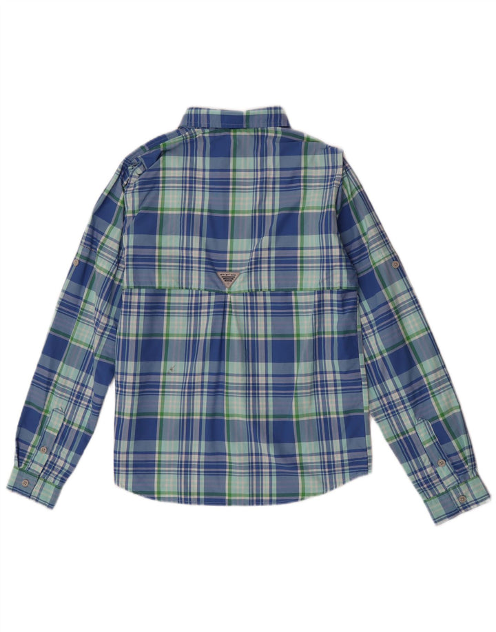 Columbia Chemise Garçon 11-12 ans Grand Carreau Bleu Nylon