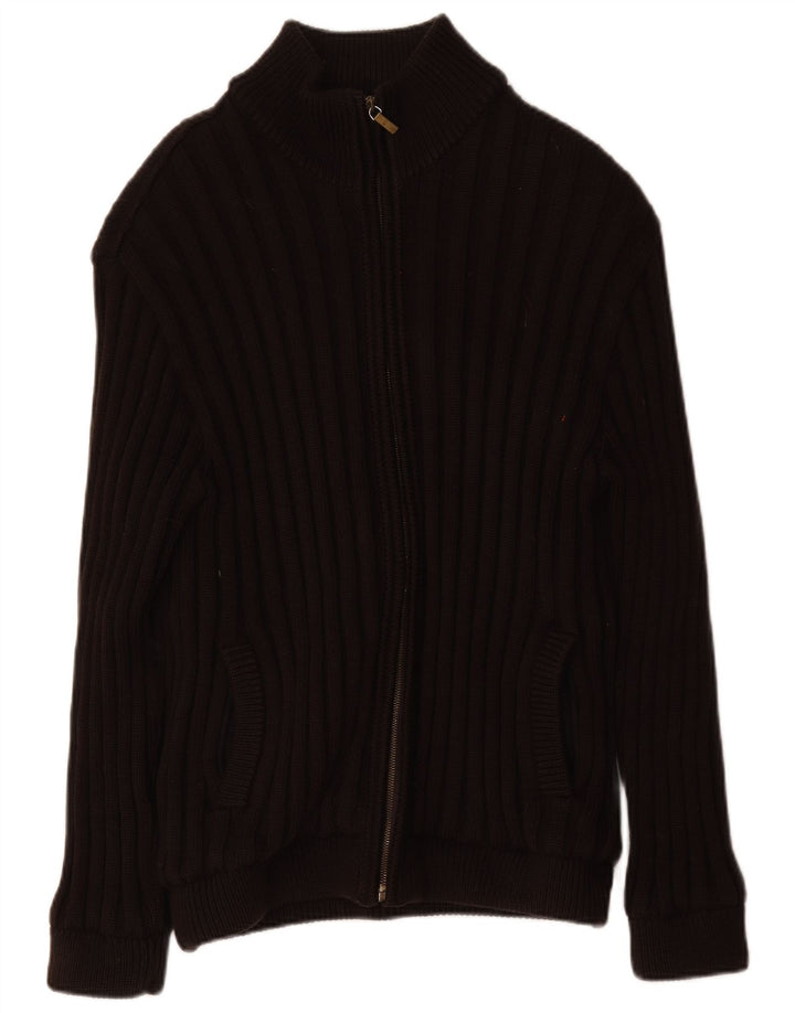 Amerigo Vespucci Cardigan entièrement zippé pour homme Marron Taille L