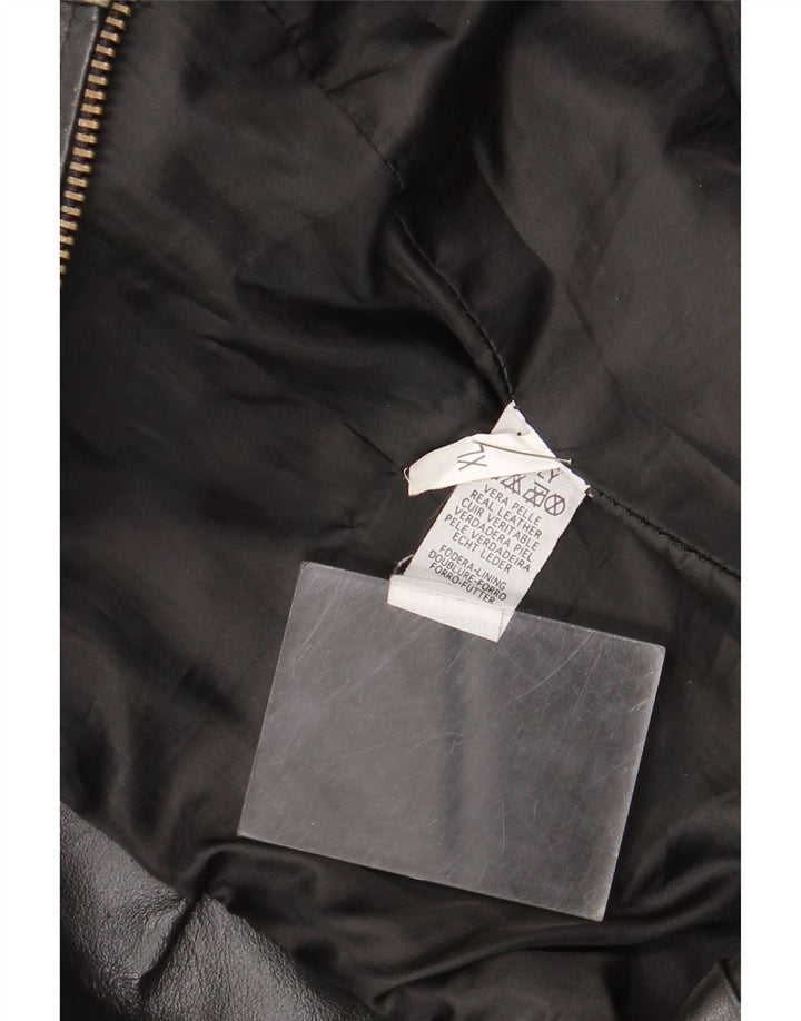 Veste en cuir femme vintage UK 18 XL Cuir Noir