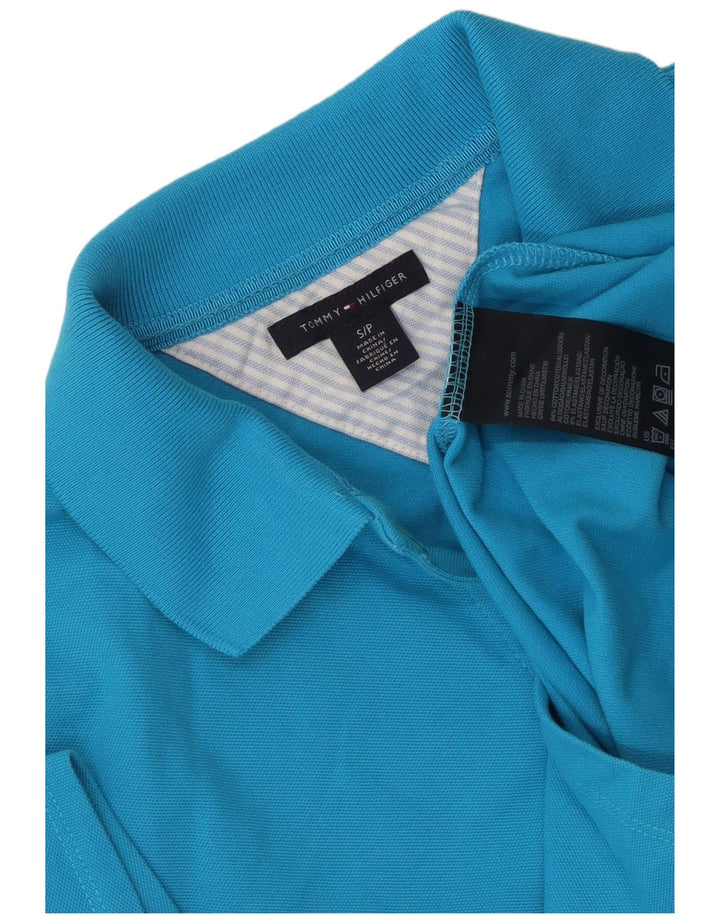 TOMMY HILFIGER Polo Femme UK 10 Petit Bleu Coton