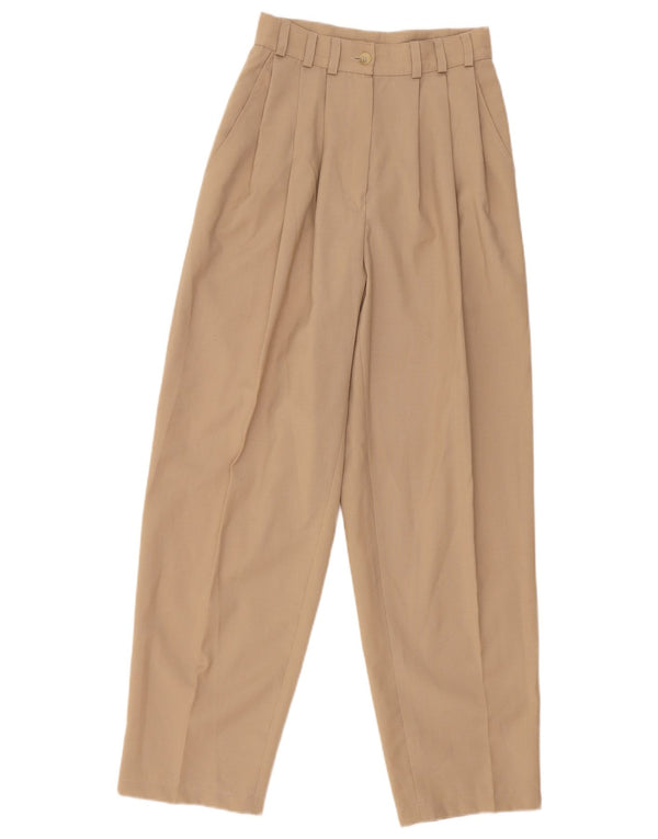 Pantalon décontracté taille haute pour femme vintage IT 36 XS W25 L29 Beige