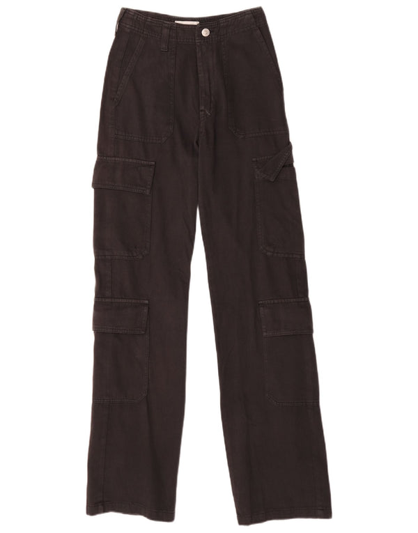 Zara Pantalon cargo large pour femme EU 32 2XS W22 L31 Coton noir