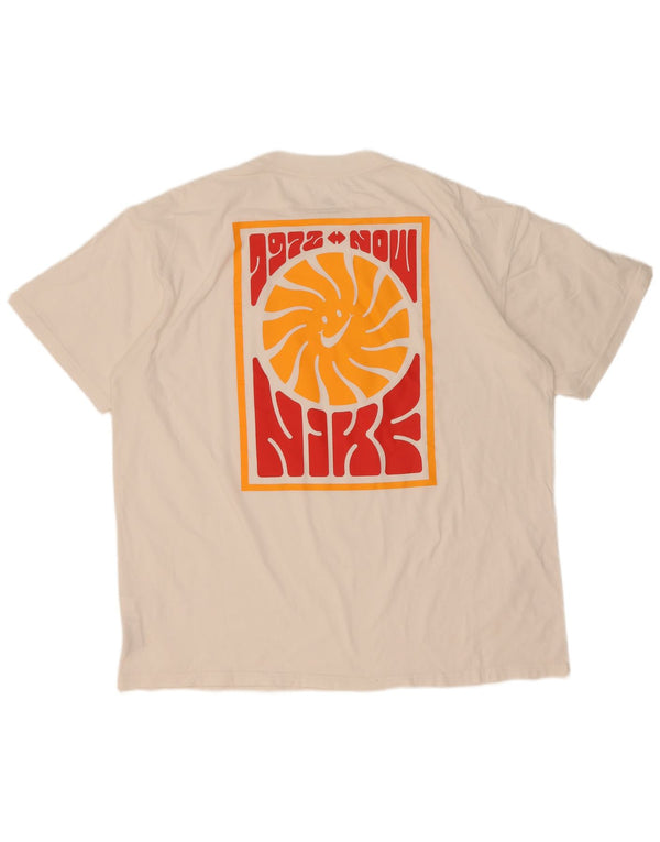 Nike T-shirt ample pour homme en coton blanc Taille L