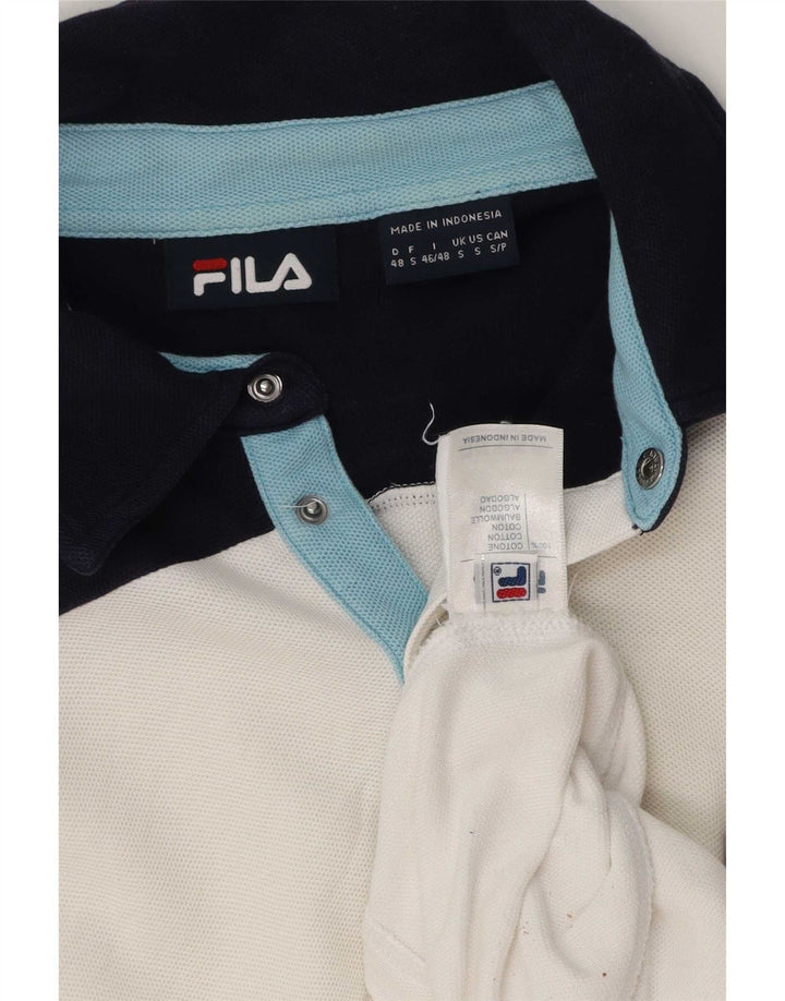 Fila Polo Homme Petit Blanc Colorblock Coton