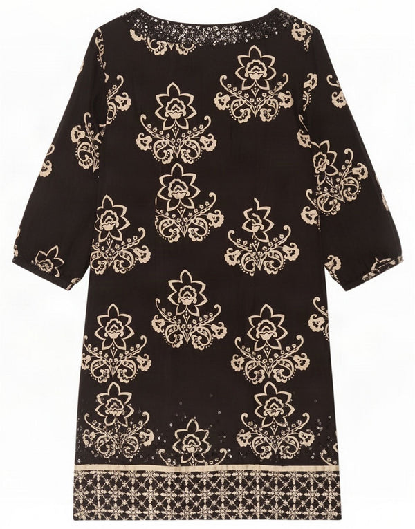 Marks & Spencer Robe droite Per Una pour femme UK 10 Small Black Floral