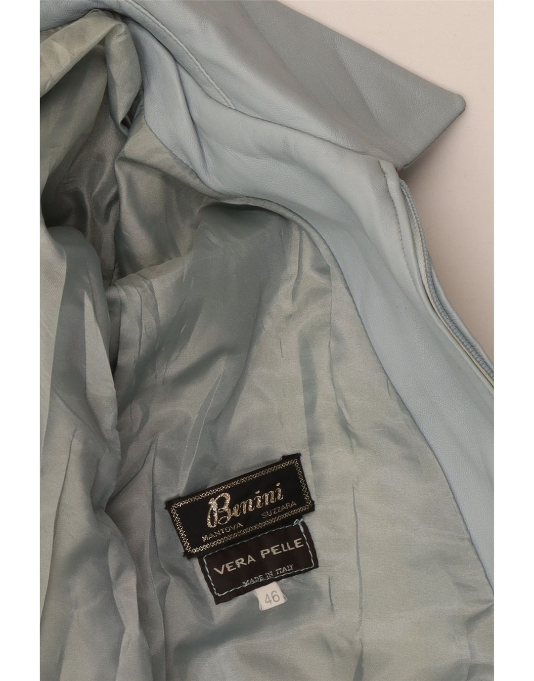 Veste en cuir femme VINTAGE IT 46 grand cuir bleu