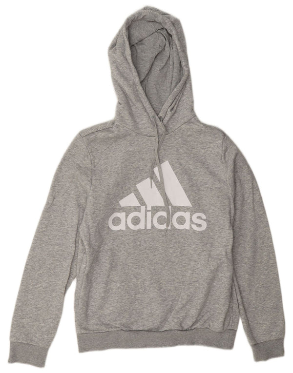 Adidas Pull à capuche graphique pour femme UK 12/14 Gris moyen en coton moucheté