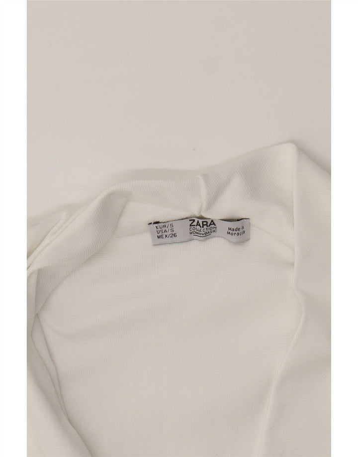 ZARA Womens Sleeveless Bodysuit UK 10 Small White Polyester Vintage Zara and Second-Hand Zara from Messina Hembry 