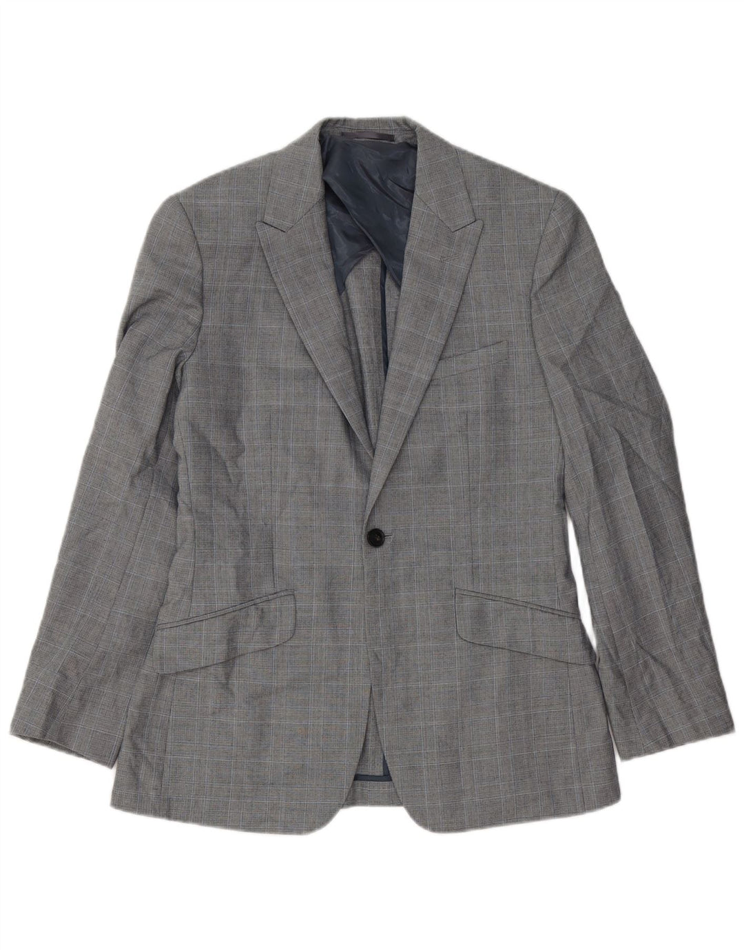 Reiss Veste blazer à 1 bouton pour homme UK 36 Petit carreaux gris