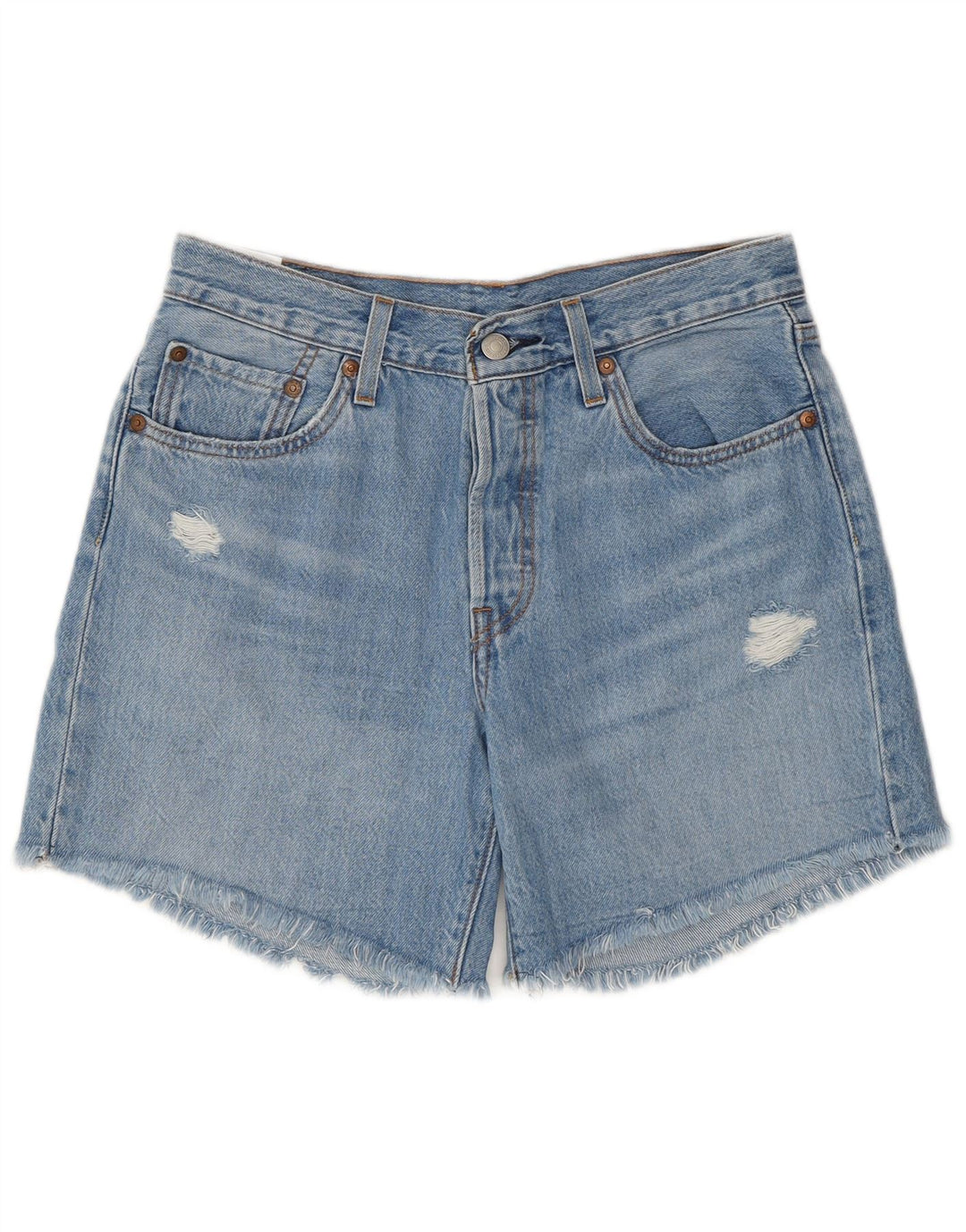 Levi's Short 501 Distressed Denim W27 Small Bleu Coton Femme