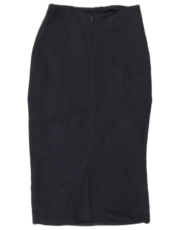 vintage Femme Slim Fit Jupe Crayon W26 Petit Bleu Marine