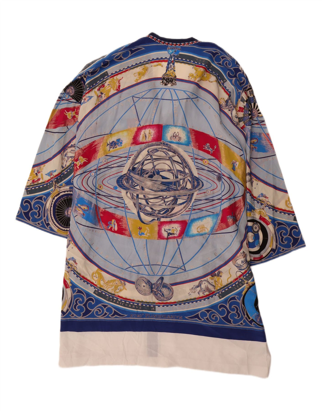 VINTAGE Robe droite surdimensionnée à motif abstrait pour femme UK 14 Bleu moyen