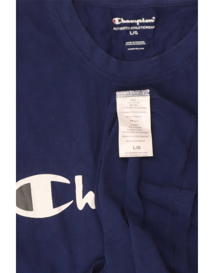 Champion T-Shirt Graphique Homme Grand Bleu Marine Coton