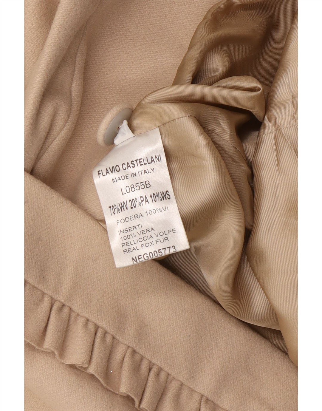 Flavio Castellani Pardessus Femme IT 44 Laine Beige Moyen