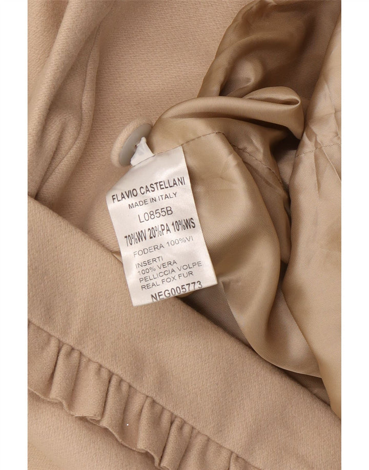 Flavio Castellani Pardessus Femme IT 44 Laine Beige Moyen
