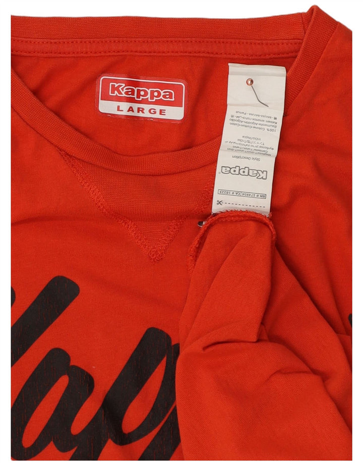 Kappa T-Shirt Graphique Homme Grand Orange Coton