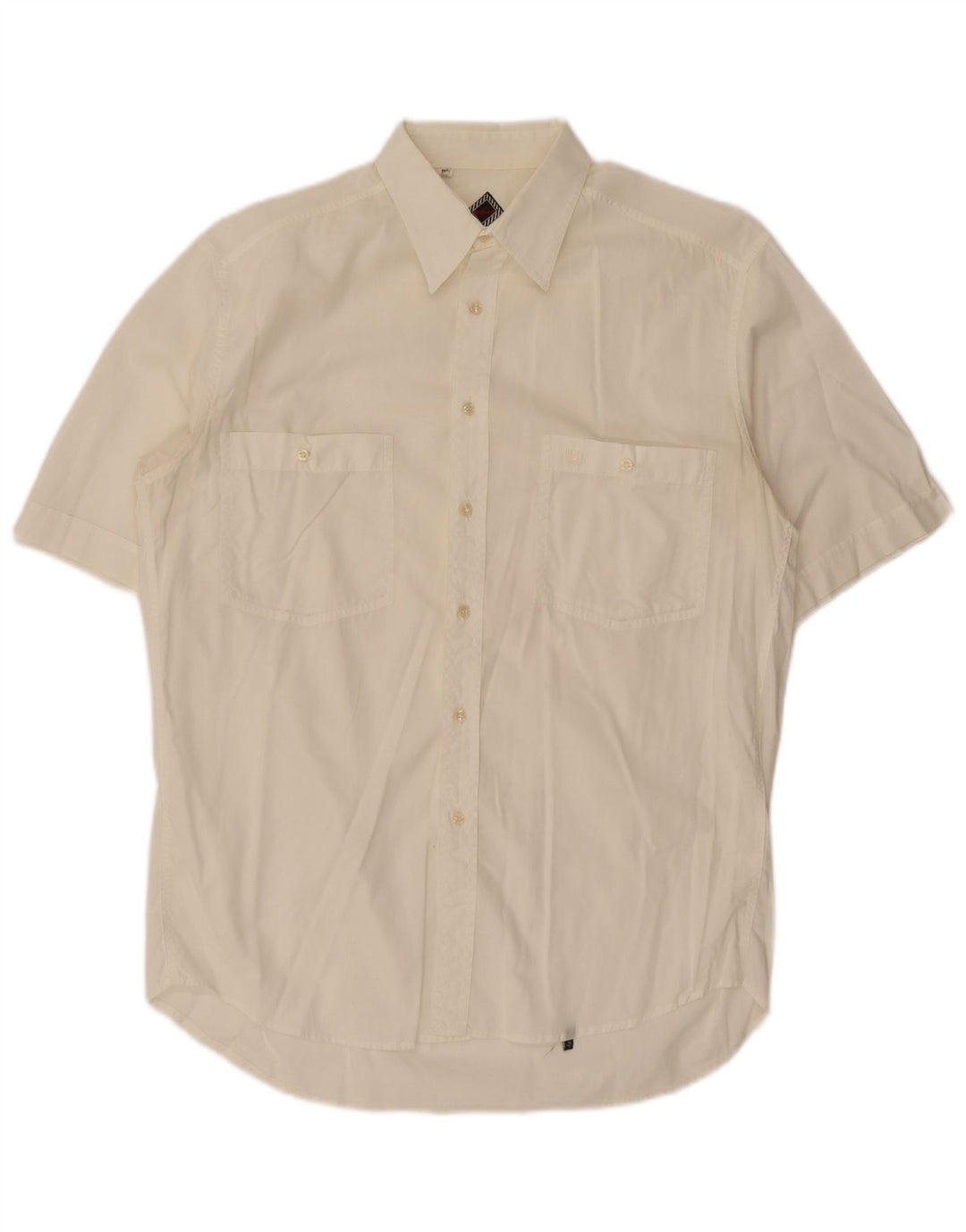 Ungaro Chemise à manches courtes pour homme Taille 40 15 3/4 Blanc moyen