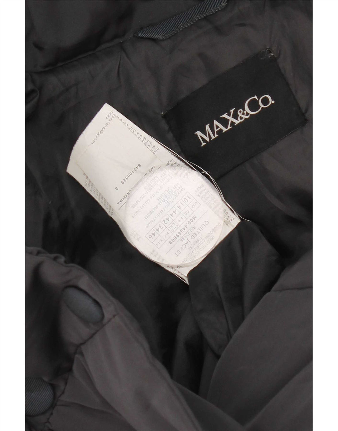 Max & Co. Veste matelassée pour homme UK 14 Large Bleu Marine Polyester