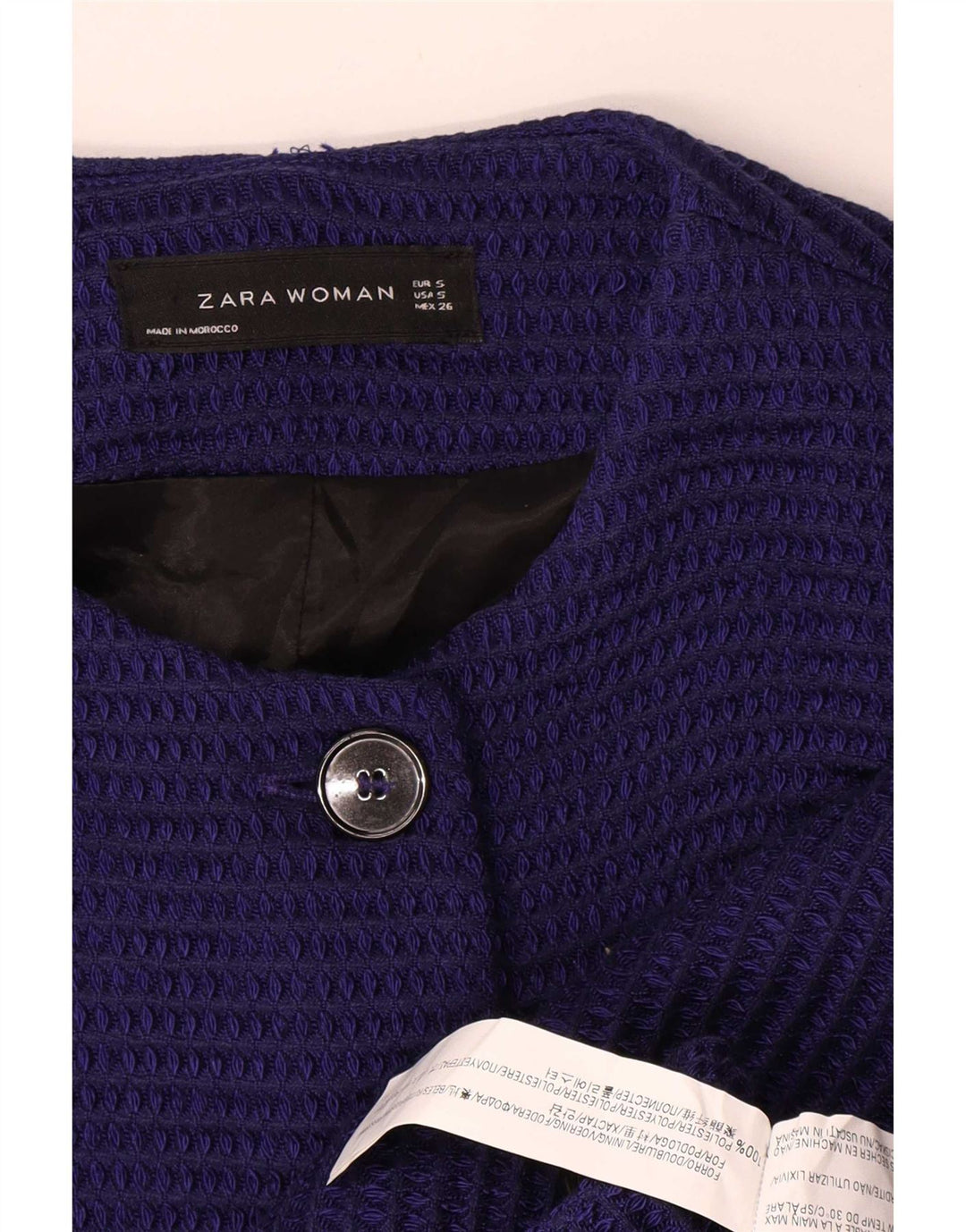 Zara Femme Pardessus UK 10 Petit Bleu Marine