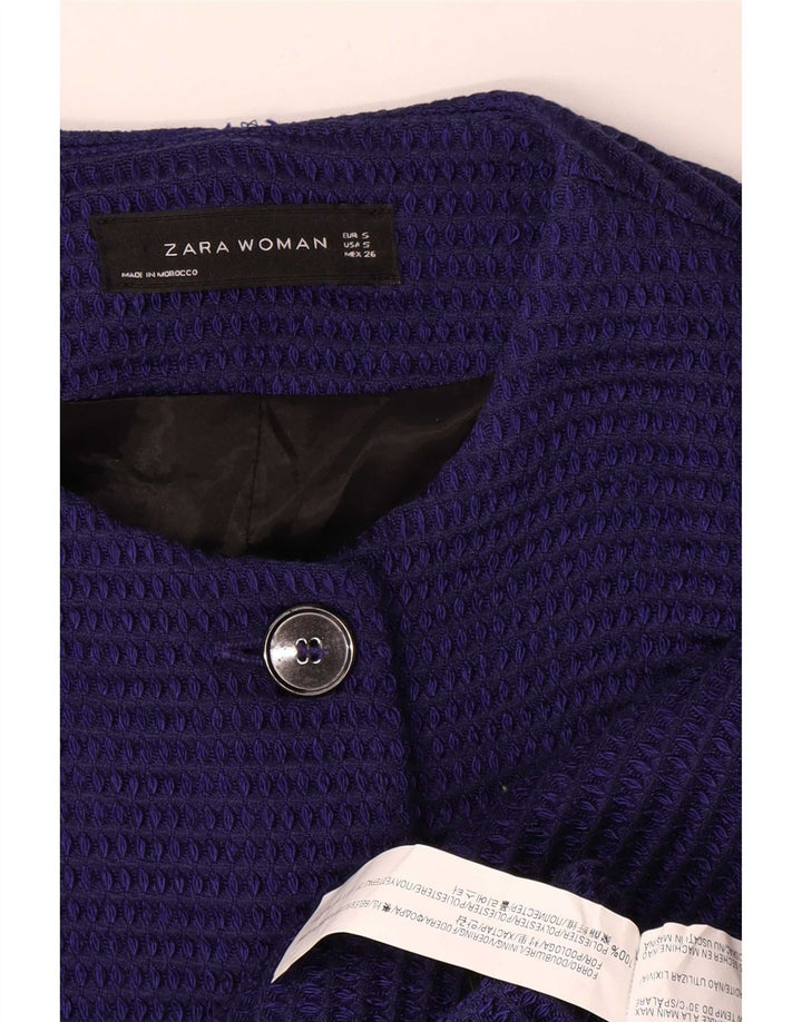 Zara Femme Pardessus UK 10 Petit Bleu Marine