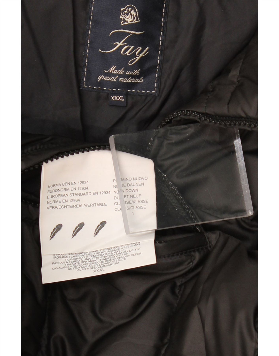 FAY Veste matelassée homme UK 46 3XL Noir Polyester