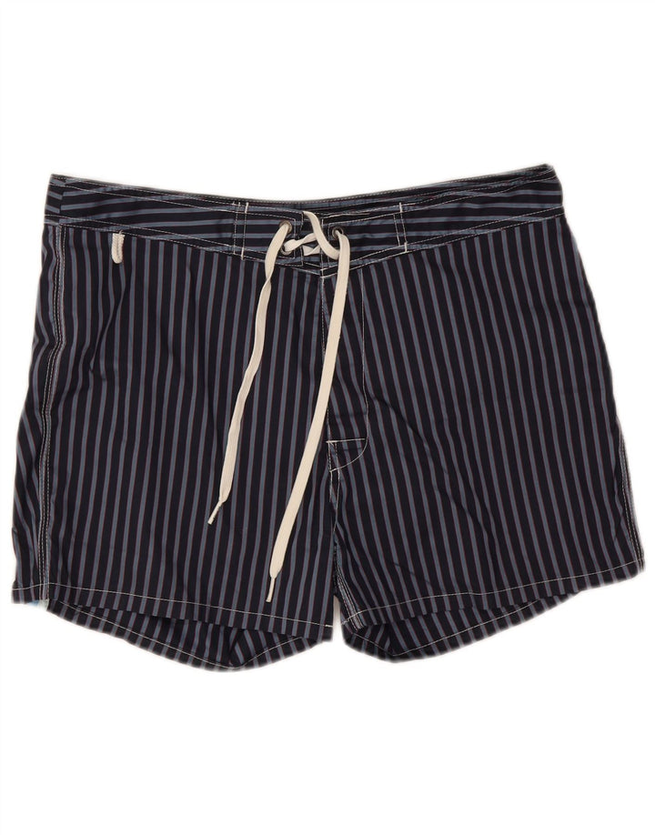 Sundek Short de bain homme en polyester rayé bleu marine moyen