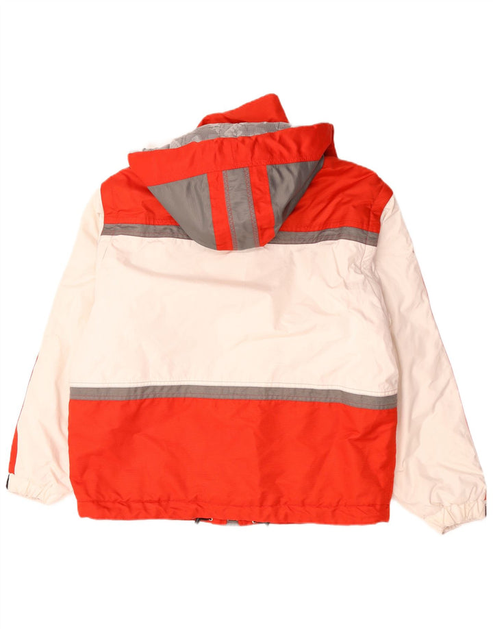 veste de ski à capuche vintage pour hommes IT 50 Grand polyester colorblock rouge