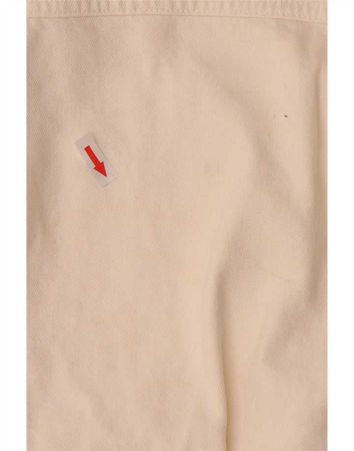 ZARA Veste en jean surdimensionnée pour femme UK 10 Petit coton blanc