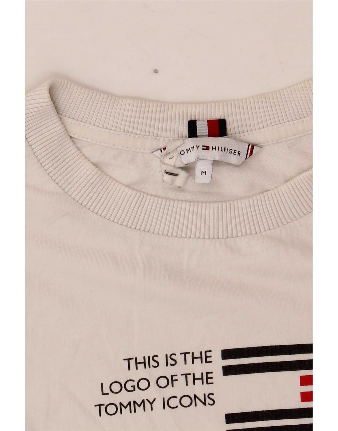 Tommy Hilfiger T-shirt graphique pour femme UK 14 Blanc moyen