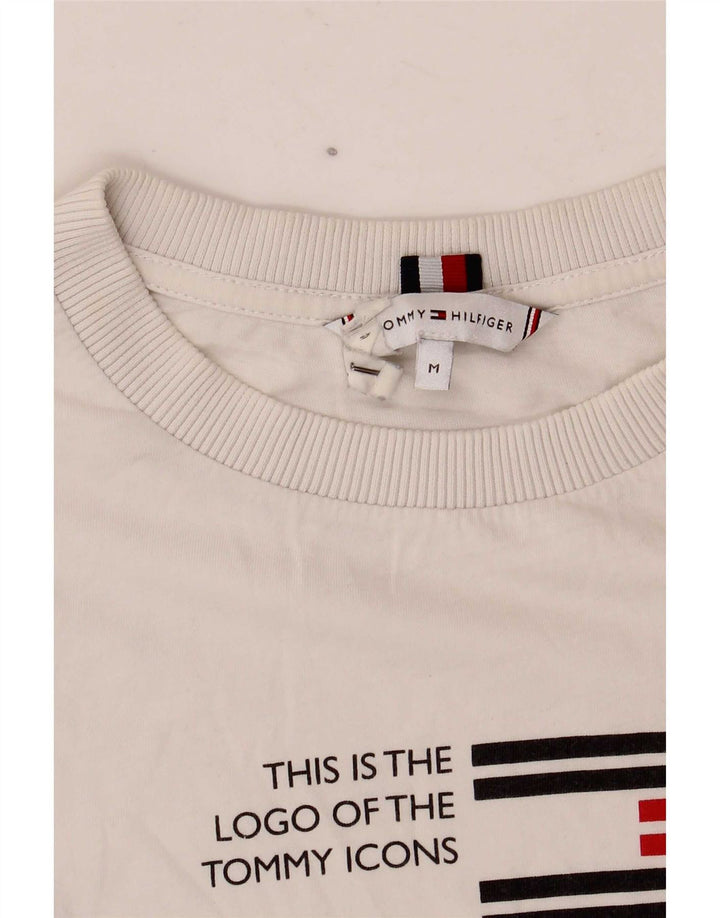 Tommy Hilfiger T-shirt graphique pour femme UK 14 Blanc moyen
