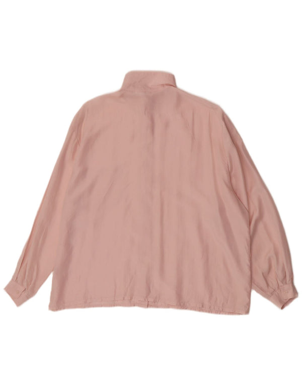 vintage Femme Chemise Oversize Blouse IT 44 Soie Rose Moyenne
