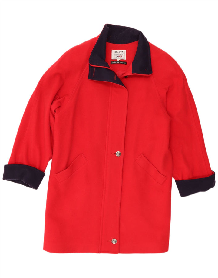 Avoca Manteau Femme UK 16 Grand Rouge Colourblock Lambswool