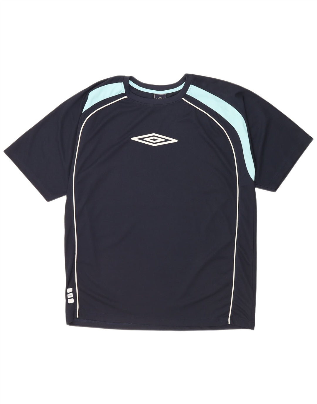 Umbro Homme T-Shirt Graphique Haut Large Bleu Marine Colorblock Polyester