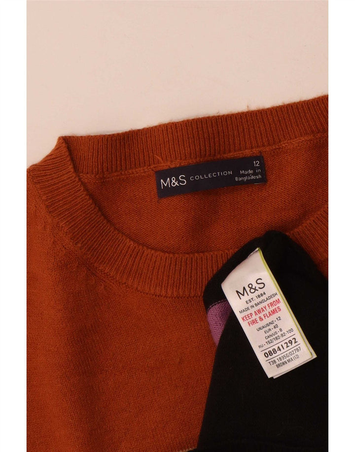 Marks & Spencer Pull ras du cou pour femme UK 12 Medium Multicolore