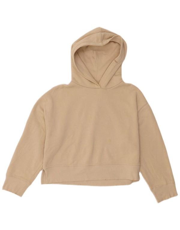 Zara Pull à capuche surdimensionné pour femme UK 14 Coton beige moyen